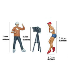 Load image into Gallery viewer, 1/64 Scale Figures Trendy Photographer and Fashion Sexy Lady Cast Alloy Car Static State Character Model Miniature Dioramas