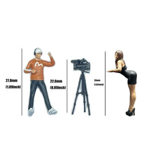 Load image into Gallery viewer, 1/64 Scale Figures Trendy Photographer and Fashion Sexy Lady Cast Alloy Car Static State Character Model Miniature Dioramas