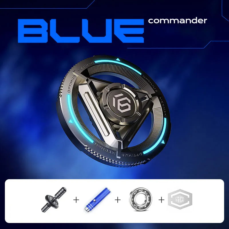 Commander Luminous Alloy Fidget Spinner EDC Metal Fidget Toys ADHD Tool Hand Spinner Glowing in the Dark Anxiety Stress Relief