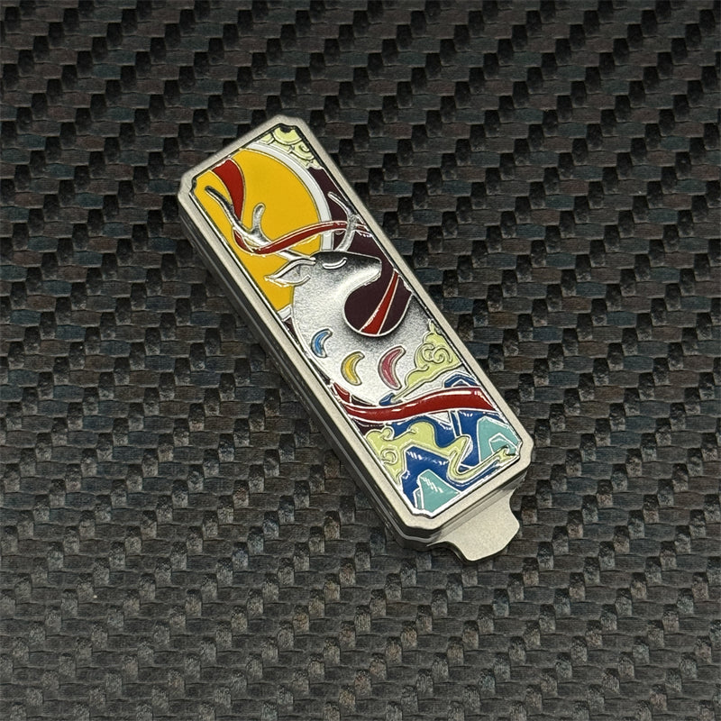Nine-Colored Deer Push Fidget Slider Creative Stainless Steel EDC Fidget Toys Stress Relief Relaxation Toy ADHD Tool Novel Gift