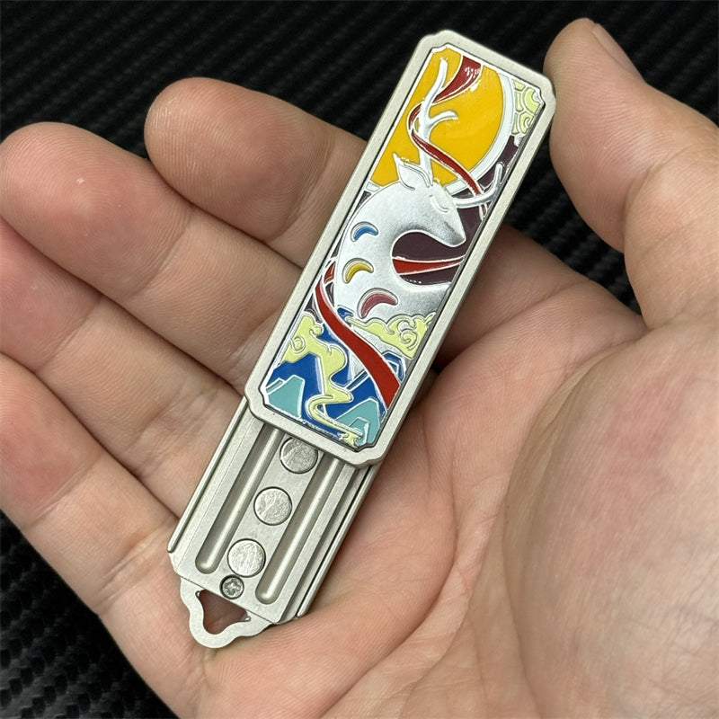 Nine-Colored Deer Push Fidget Slider Creative Stainless Steel EDC Fidget Toys Stress Relief Relaxation Toy ADHD Tool Novel Gift
