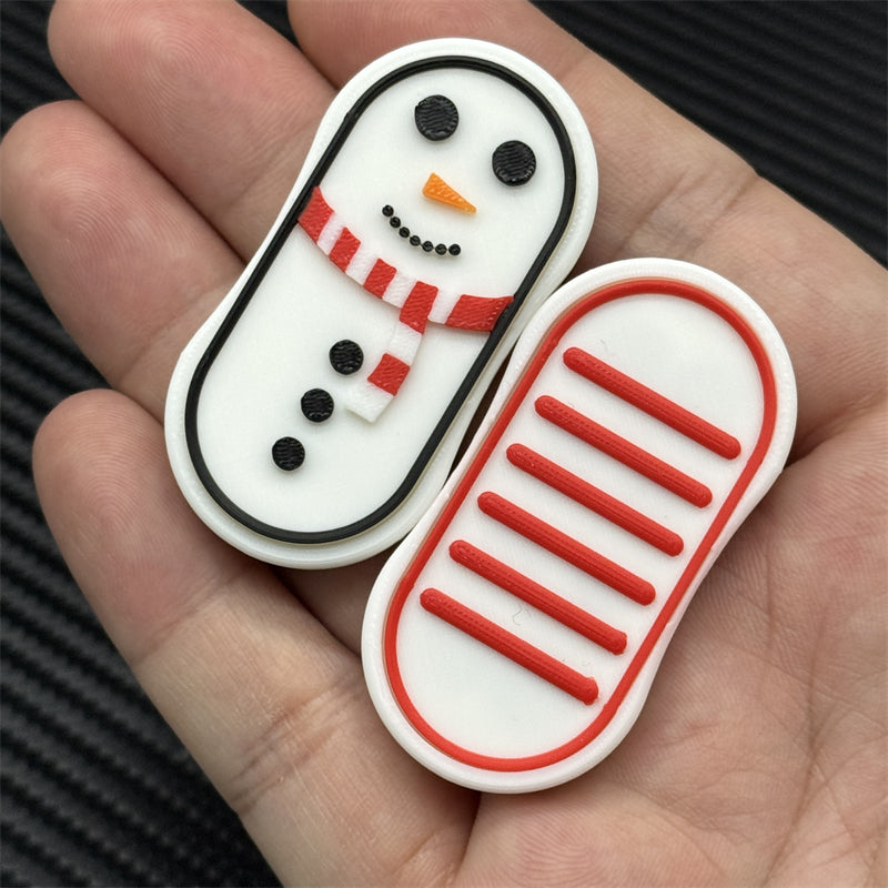 Creative Christmas Snowman Fidget Toys Cartoon Snowman EDC Fidget Slider Plastic Push Haptic Slider Stress Relief Toy ADHD Toys