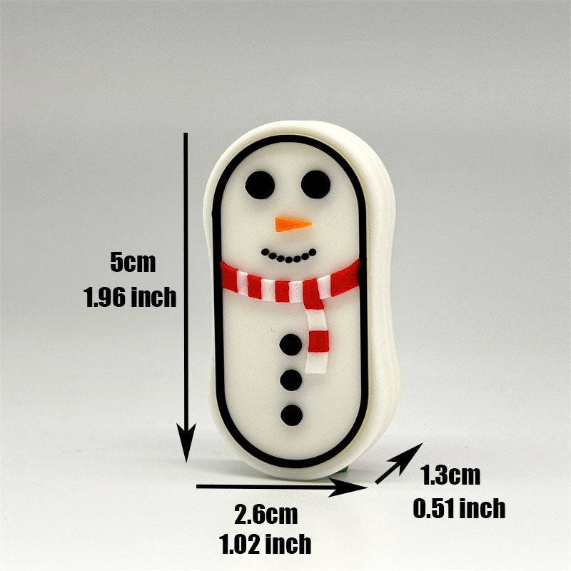 Creative Christmas Snowman Fidget Toys Cartoon Snowman EDC Fidget Slider Plastic Push Haptic Slider Stress Relief Toy ADHD Toys