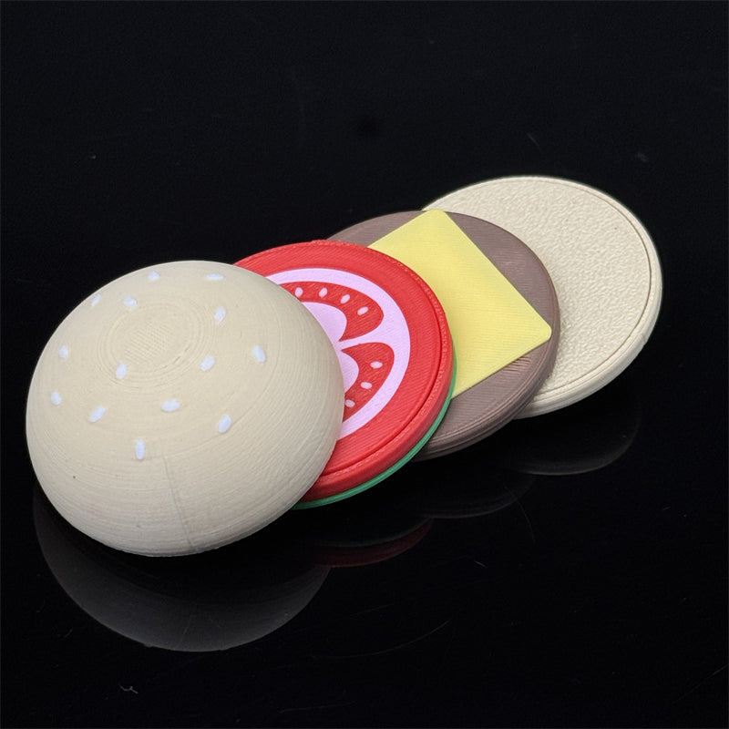 Novel Cheeseburger Fidget Slider Creative Cartoon Hamburger EDC Fidget Toys Stress Relief ADHD Toys Personalized Fridge Sticker