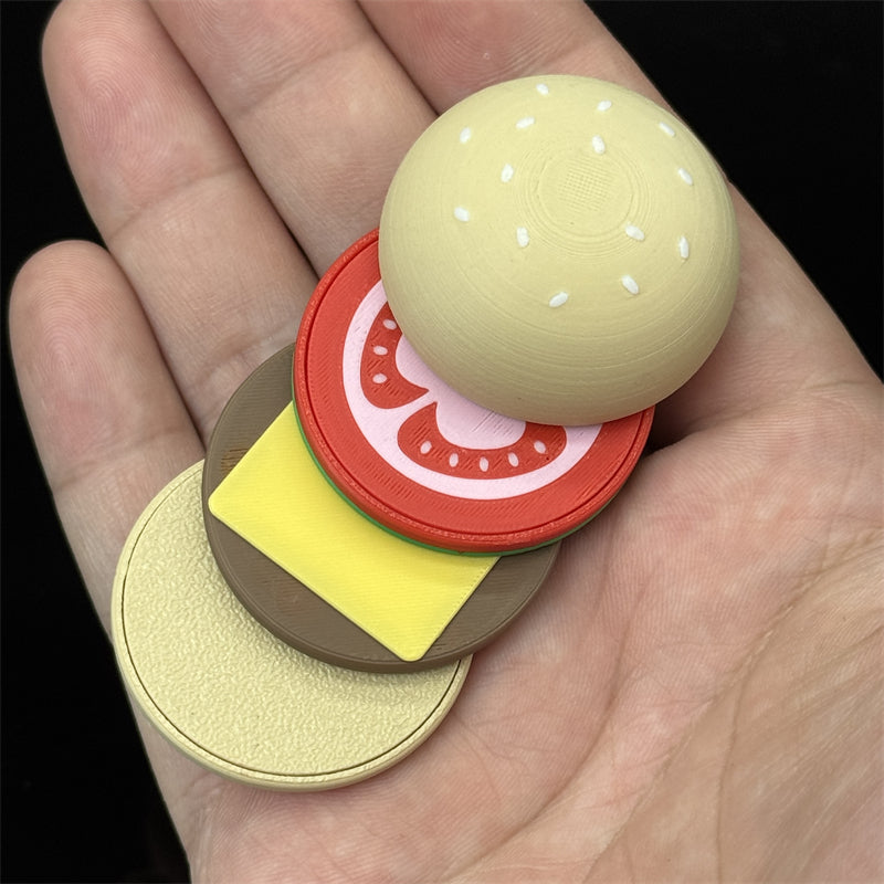 Novel Cheeseburger Fidget Slider Creative Cartoon Hamburger EDC Fidget Toys Stress Relief ADHD Toys Personalized Fridge Sticker