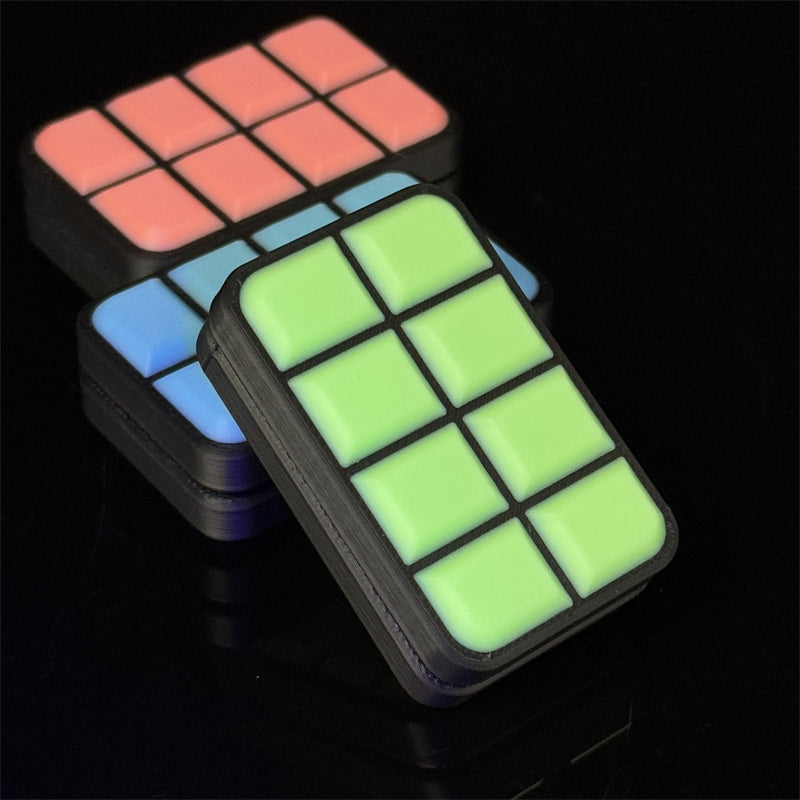 Luminous 3D Chocolate Block Fidget Toys EDC Plastic Push Fidget Slider Fun Stress Relief Relaxation Toy ADHD Anti-Anxiety Toy