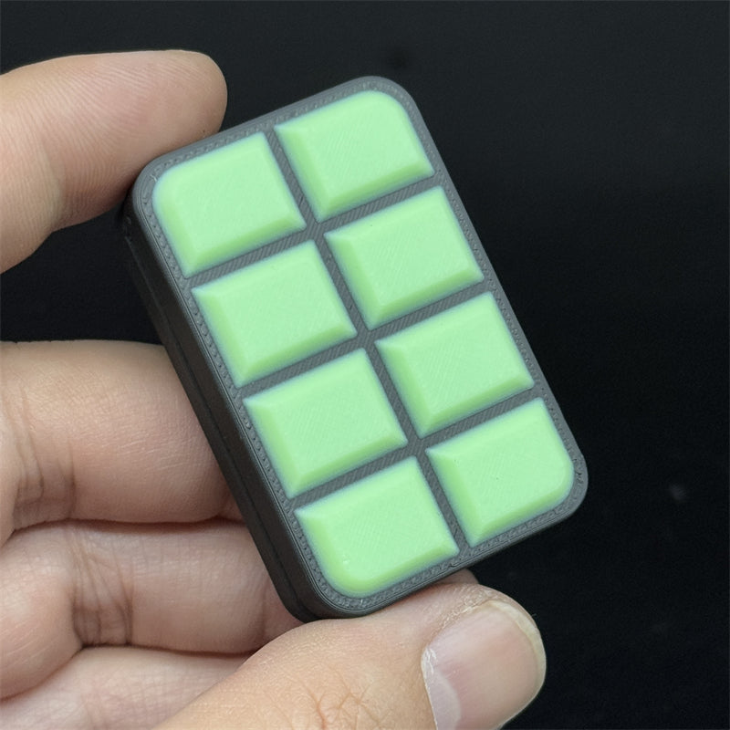 Luminous 3D Chocolate Block Fidget Toys EDC Plastic Push Fidget Slider Fun Stress Relief Relaxation Toy ADHD Anti-Anxiety Toy