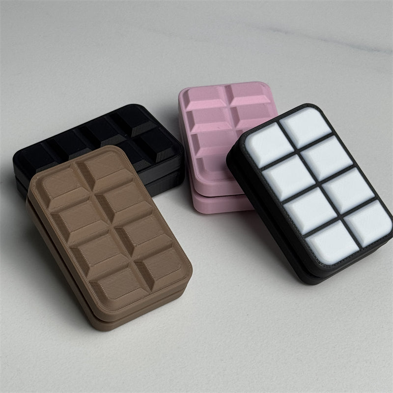 Novelty 3D Chocolate Block Fidget Toys EDC Plastic Push Fidget Slider Fun Stress Relief Relaxation Toy ADHD Anti-Anxiety Toy