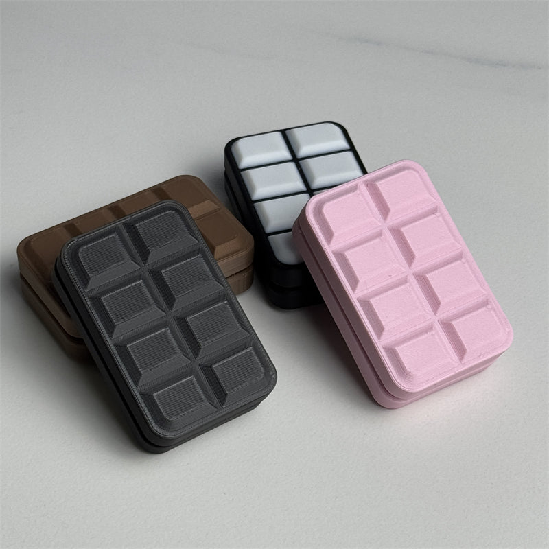 Novelty 3D Chocolate Block Fidget Toys EDC Plastic Push Fidget Slider Fun Stress Relief Relaxation Toy ADHD Anti-Anxiety Toy