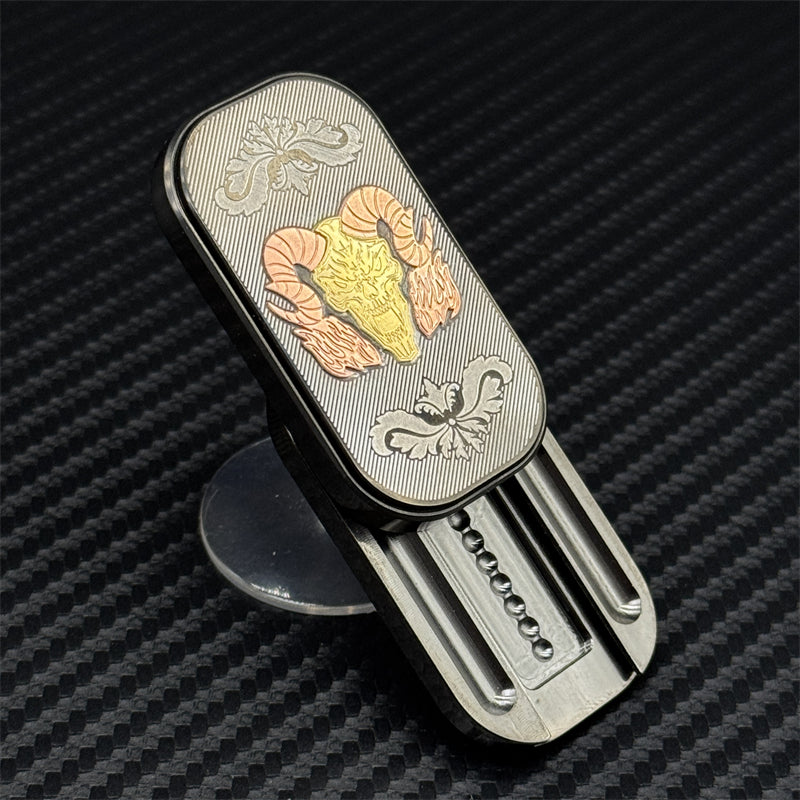 Personalized Sheep Head EDC Fidget Slider Mechanical Push Fidget Toy Stainless Steel Decompression Toy ADHD Tool Relieve Stress