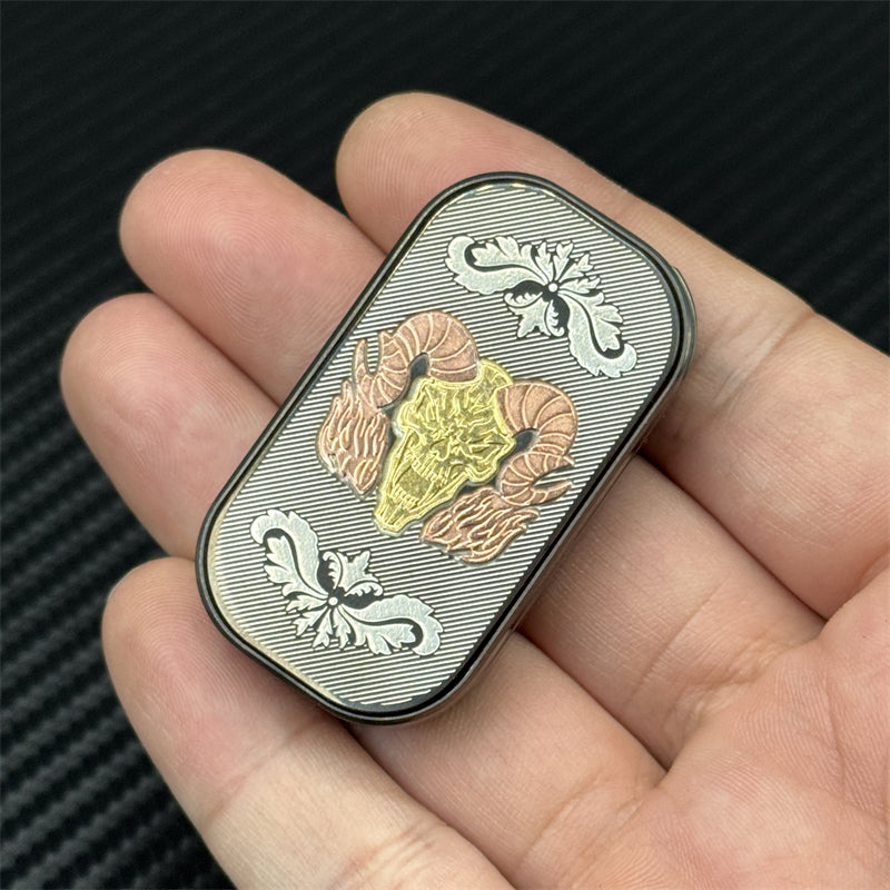 Personalized Sheep Head EDC Fidget Slider Mechanical Push Fidget Toy Stainless Steel Decompression Toy ADHD Tool Relieve Stress