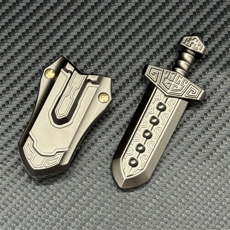 Exquisitely Carved Sword EDC Fidget Toy Stainless Steel Fidget Slider Fashion Stress Relief Toy Art Desktop Decoration Ornaments
