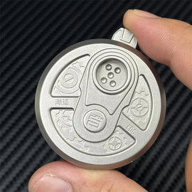 Creative Press Dice Fidget Toy Exquisite Stainless Steel EDC Fidget Coin Fun Decompression Toy ADHD Tool Ratchet Coin for Adults