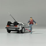 Classic 1/64 Scale Resin Model Back to the Future Skateboard Marty Figures Diecast Alloy Car Dioramas Miniature Collection