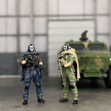 Classic 1/64 Scale Resin Model Anti-terrorist Soldier Ghost Simon Figures Dioramas Diecast Alloy Car Miniature Collection