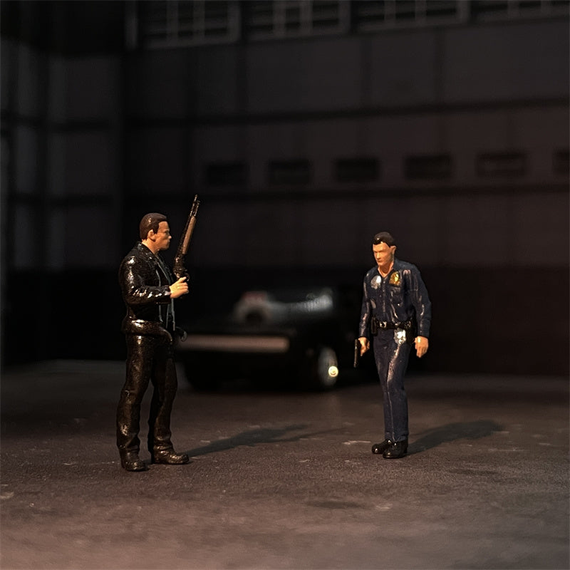 Classic 1/64 Scale Resin Model The Terminator T800 T1000 Figures Dioramas Diecast Alloy Car Miniature Collection Hobby Toys