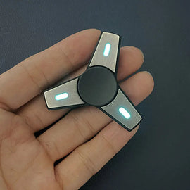 Luminous Threeleaf Stainless Steel Fidget Spinner EDC Metal Hand Spinner Adult Fidget Toys ADHD Tool Anxiety Stress Relief Toys