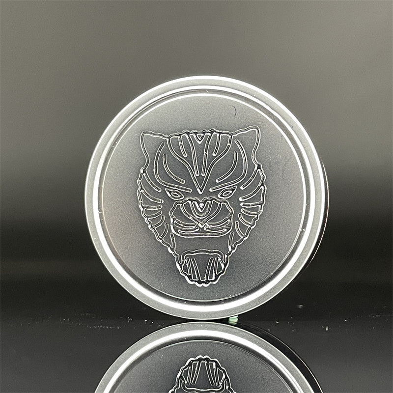 Tiger Head Ratchet Wheel Haptic Coins Stainless Steel Fidget Clicker EDC Fidget Toys ADHD Tool Anxiety Stress Relief Toys