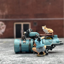 Load image into Gallery viewer, 1/64 Scale Resin Model Space Motorcycle Sexy Repairwoman and Corgi Dog Figures Dioramas Diecast Alloy Car Miniature Collection