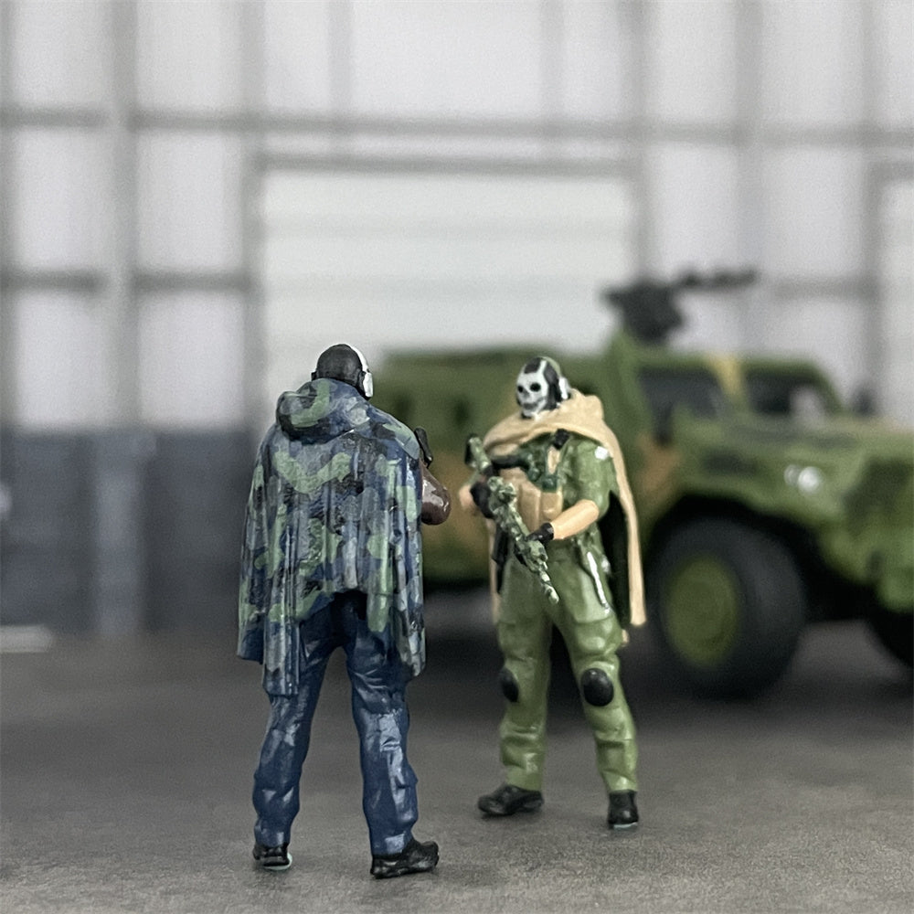 Classic 1/64 Scale Resin Model Anti-terrorist Soldier Ghost Simon Figures Dioramas Diecast Alloy Car Miniature Collection