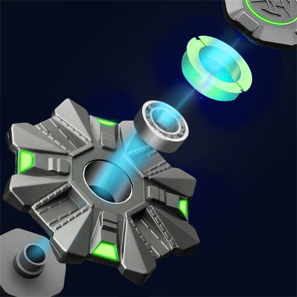 Battle Ship Luminous Fidget Spinner EDC Metal Fidget Toys ADHD Hand Spinner Glowing in the Dark Stress Relief Toys for Adult