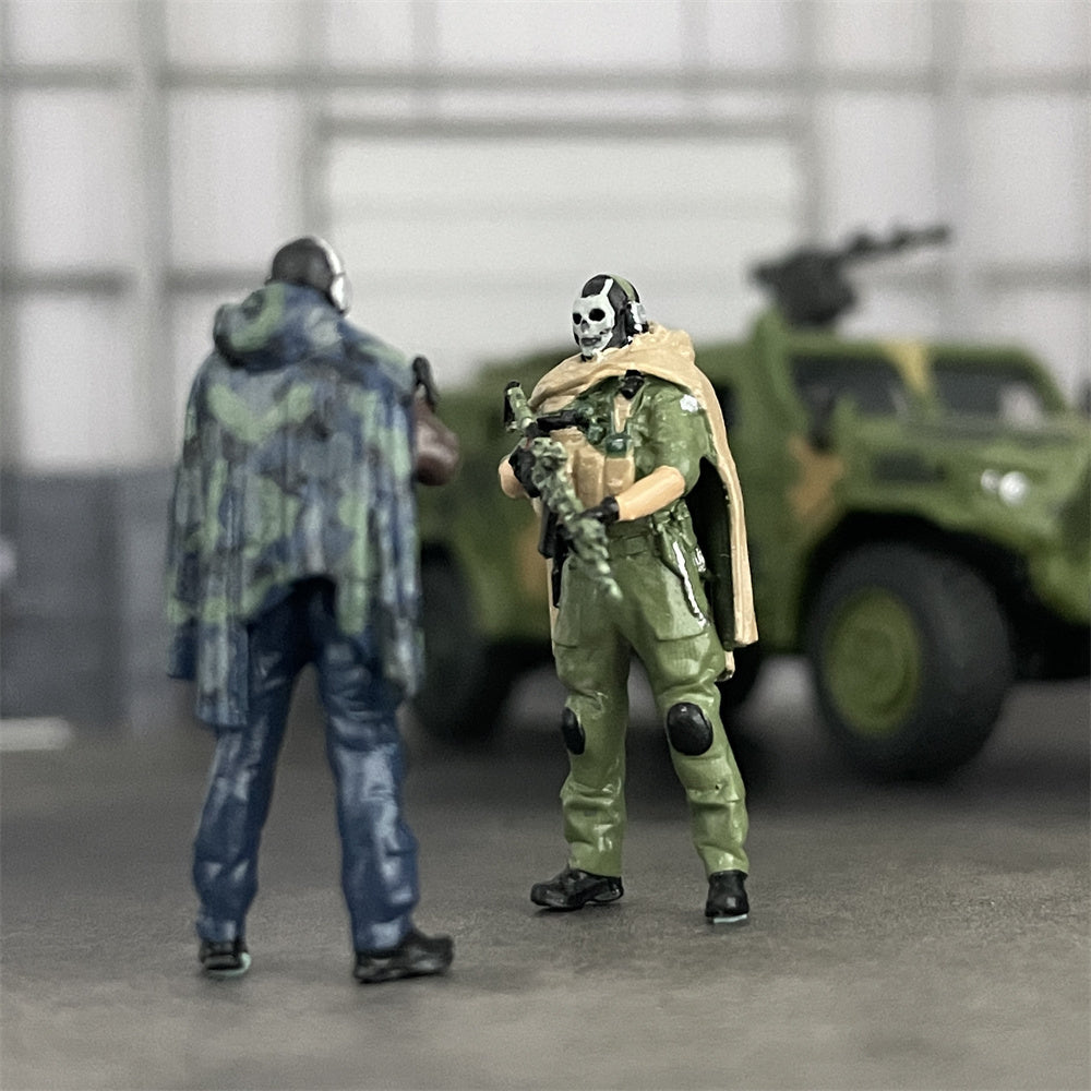 Classic 1/64 Scale Resin Model Anti-terrorist Soldier Ghost Simon Figures Dioramas Diecast Alloy Car Miniature Collection