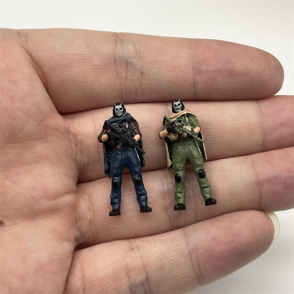 Classic 1/64 Scale Resin Model Anti-terrorist Soldier Ghost Simon Figures Dioramas Diecast Alloy Car Miniature Collection