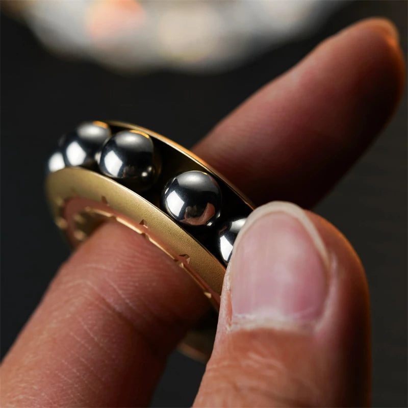 Novel Mechanical Buddha Beads Fidget Ring Creative EDC Metal Adult Fidget Toy Mini Fun Stress Relief Toy ADHD Concentration Toy