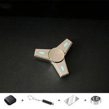 Load image into Gallery viewer, Luminous Threeleaf Stainless Steel Fidget Spinner EDC Metal Hand Spinner Adult Fidget Toys ADHD Tool Anxiety Stress Relief Toys