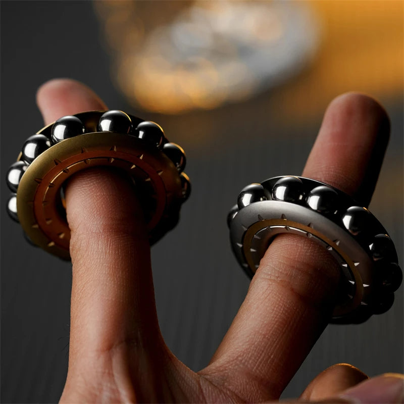 Novel Mechanical Buddha Beads Fidget Ring Creative EDC Metal Adult Fidget Toy Mini Fun Stress Relief Toy ADHD Concentration Toy