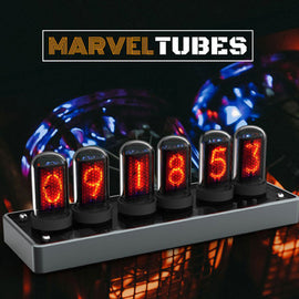 RGB Nixie Tube Clock Vintage Pseudo Glow Tube Digital Clock Steampunk 6 Bit Time Photo Display Bar Atmosphere Room Decoration
