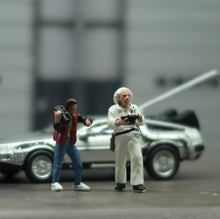 Load image into Gallery viewer, Classic 1:64 Scale Model Back To The Future 2 people Cast Alloy Car Simulation Static Figures Diorama Miniature Scene Collection