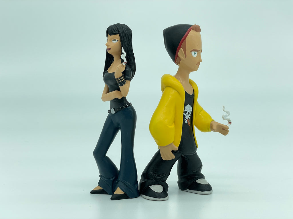 Cartoon Style Breaking Bad Action Figure Jesse Pinkman and Jane Margolis Resin Model Movie Character Miniature Figurine Desktop Decoration