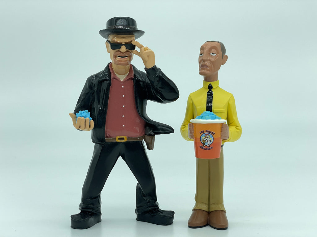 Cartoon Style Breaking Bad Action Figure Heisenberg and Gustavo Fring Resin Model Movie Character Miniature Figurine Desktop Decoration