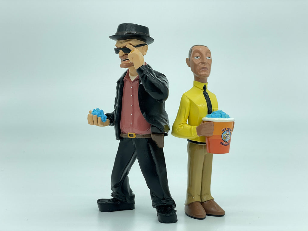 Cartoon Style Breaking Bad Action Figure Heisenberg and Gustavo Fring Resin Model Movie Character Miniature Figurine Desktop Decoration