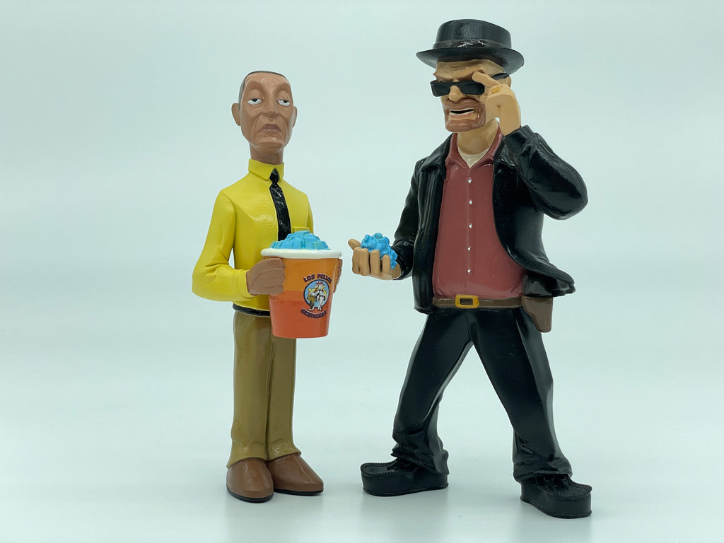 Cartoon Style Breaking Bad Action Figure Heisenberg and Gustavo Fring Resin Model Movie Character Miniature Figurine Desktop Decoration