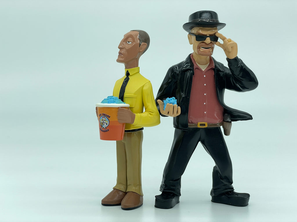 Cartoon Style Breaking Bad Action Figure Heisenberg and Gustavo Fring Resin Model Movie Character Miniature Figurine Desktop Decoration