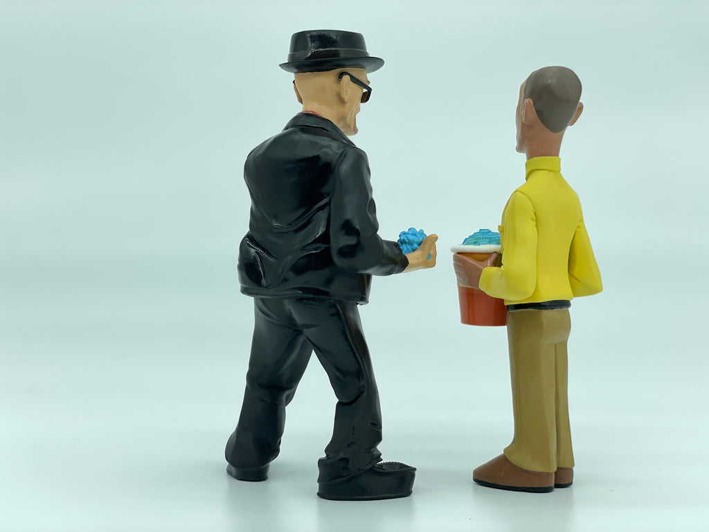 Cartoon Style Breaking Bad Action Figure Heisenberg and Gustavo Fring Resin Model Movie Character Miniature Figurine Desktop Decoration