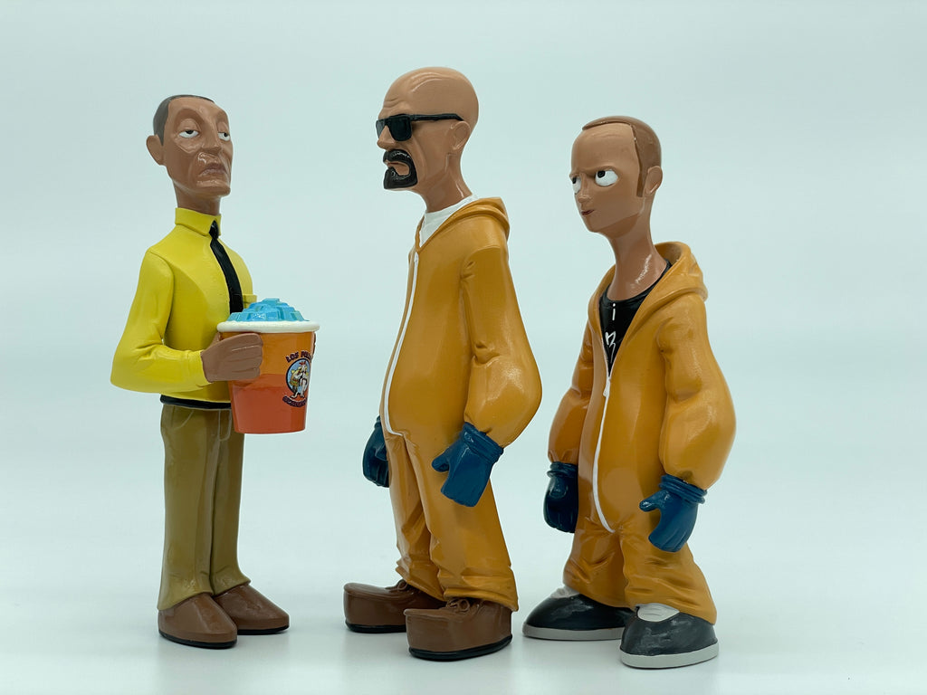 Classic Cartoon Style Breaking Bad Action Figure Cooking Clothes Walter Jesse and Gustavo Resin Model Miniature Figurines Desktop Decoration