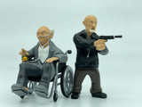 Cartoon Style Breaking Bad Action Figure Mike Ehrmantraut and Hector Salamanca Resin Model Movie Character Miniature Figurine Decoration