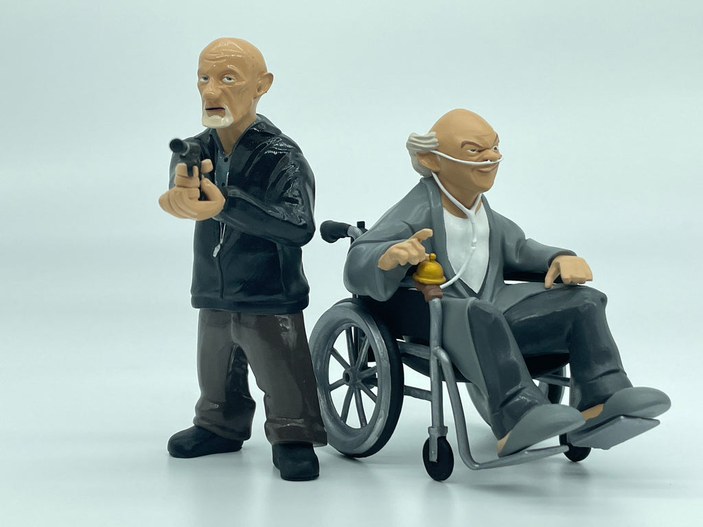 Cartoon Style Breaking Bad Action Figure Mike Ehrmantraut and Hector Salamanca Resin Model Movie Character Miniature Figurine Decoration