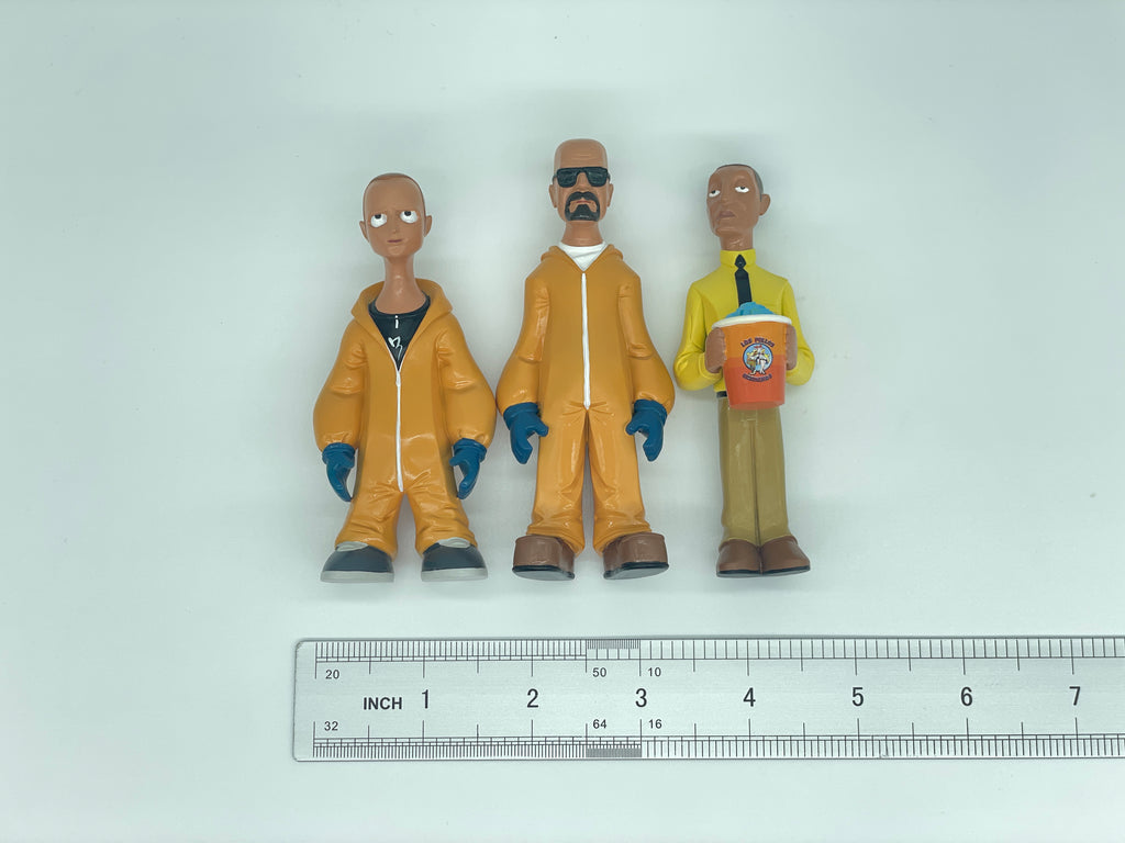 Classic Cartoon Style Breaking Bad Action Figure Cooking Clothes Walter Jesse and Gustavo Resin Model Miniature Figurines Desktop Decoration