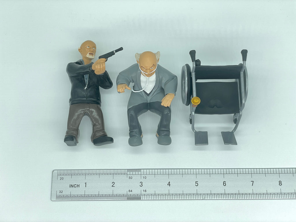 Cartoon Style Breaking Bad Action Figure Mike Ehrmantraut and Hector Salamanca Resin Model Movie Character Miniature Figurine Decoration