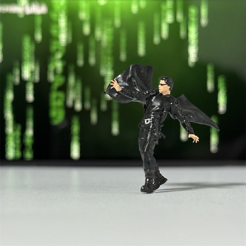 1/64 Scale Resin Model The Matrix Neo Figures Diecast Alloy Car Scene Model Miniature Collection Movie Character Dioramas