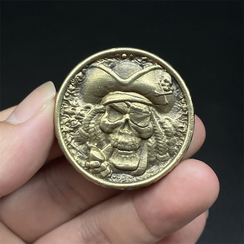 Japanese Samurai Vintage Brass Haptic Coins EDC Fidget Toy Anti Stress Toy ADHD Hand Spinner Anxiety and Stress Relief for Adult