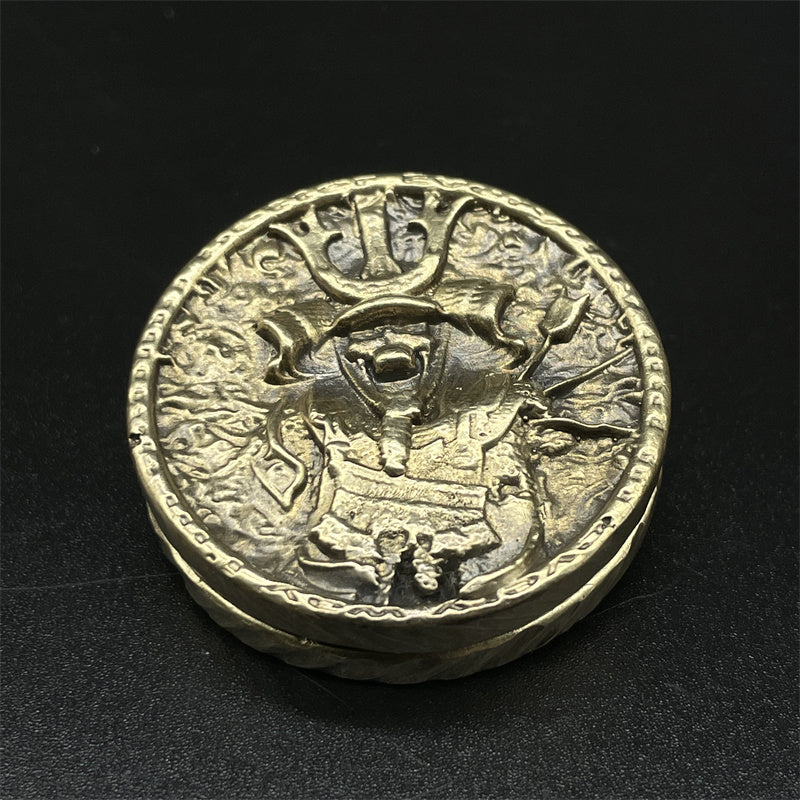 Japanese Samurai Vintage Brass Haptic Coins EDC Fidget Toy Anti Stress Toy ADHD Hand Spinner Anxiety and Stress Relief for Adult