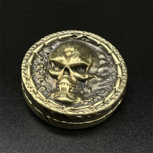 Load image into Gallery viewer, Gothic Skull Vintage Brass Haptic Coins EDC Fidget Toys ADHD Hand Spinner Anxiety and Stress Relief for Adult Cool Stuff