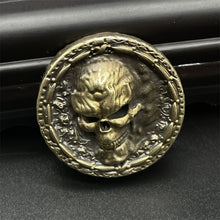 Load image into Gallery viewer, Gothic Skull Vintage Brass Haptic Coins EDC Fidget Toys ADHD Hand Spinner Anxiety and Stress Relief for Adult Cool Stuff