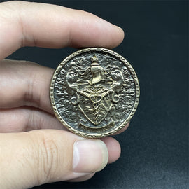 Pirate Captain Vintage Brass Haptic Coins EDC Fidget Toys Sensory Toys ADHD Hand Spinner Anxiety and Stress Relief for Adult