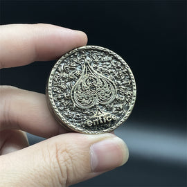 Ace of Spades Vintage Brass Haptic Coins EDC Fidget Toys ADHD Hand Spinner Anxiety and Stress Relief for Adult Collectible Craft